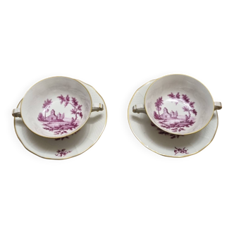 Tea cups, Limoges porcelain breakfast by Bernardaud.