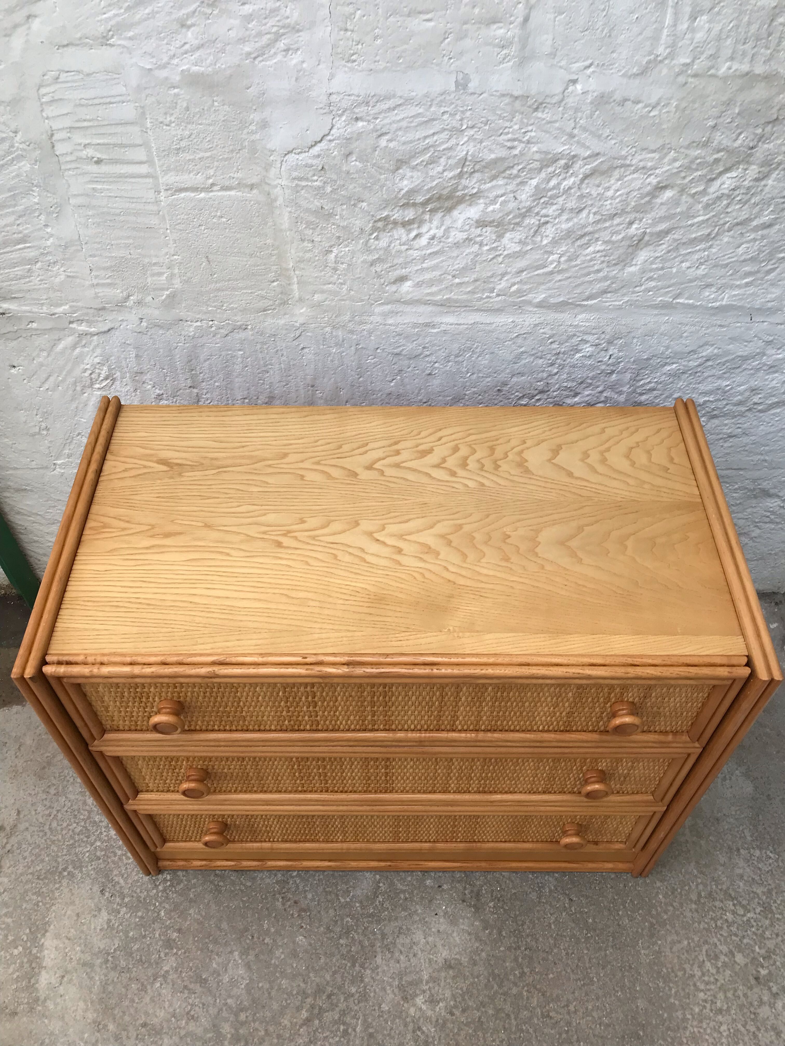 Rattan chest of drawers