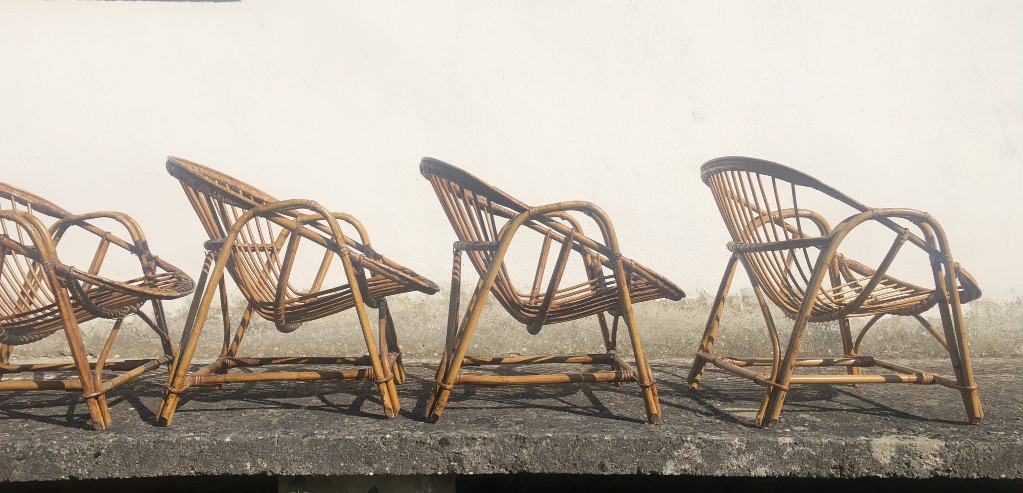 Vintage 1960s bamboo rattan chairs