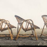 Vintage 1960s bamboo rattan chairs