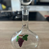 Glass and tin wine carafe
