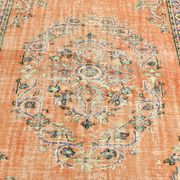 Tapis turc vintage orange citrouille, 191 x 272 cm