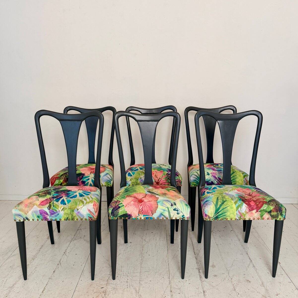 Italian vintage dining chairs by Osvaldo Borsani, 1940s, set of 6