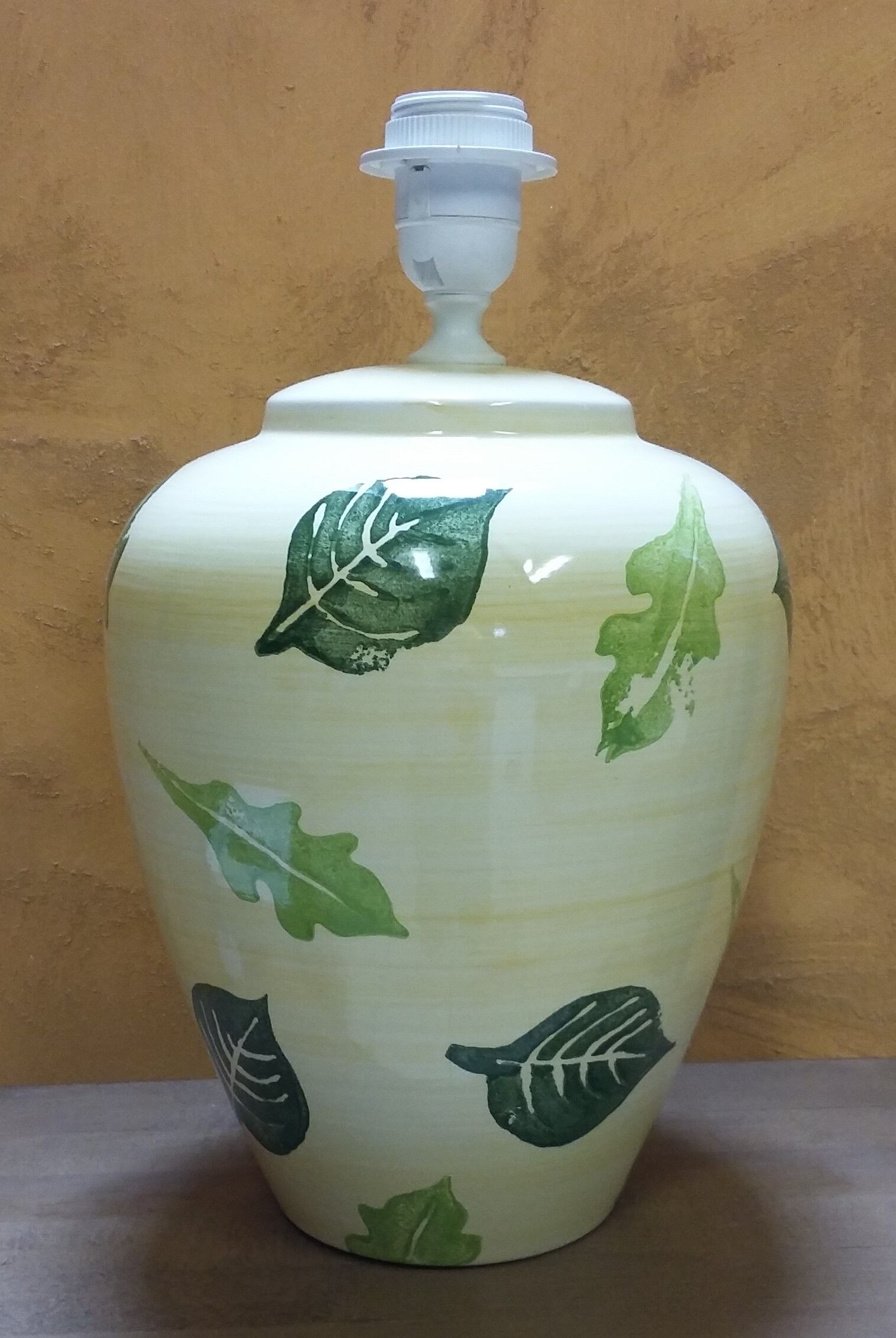 Ceramic lamp + yellow shade