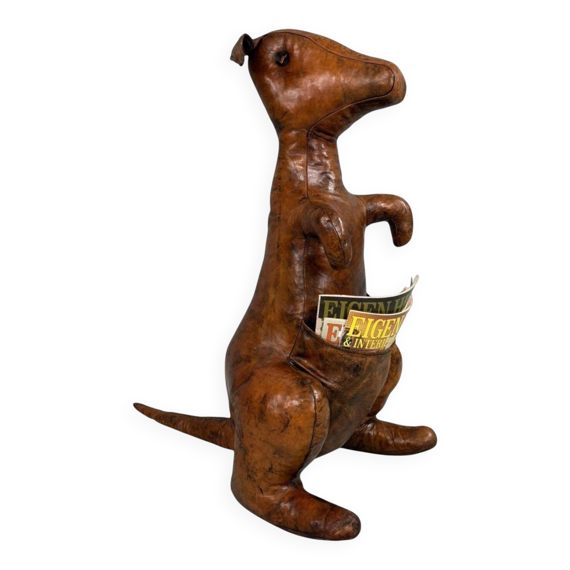 Dimitri Omersa leather magazine pouch kangaroo, Almazán, Spain, 1970 (Stamped)