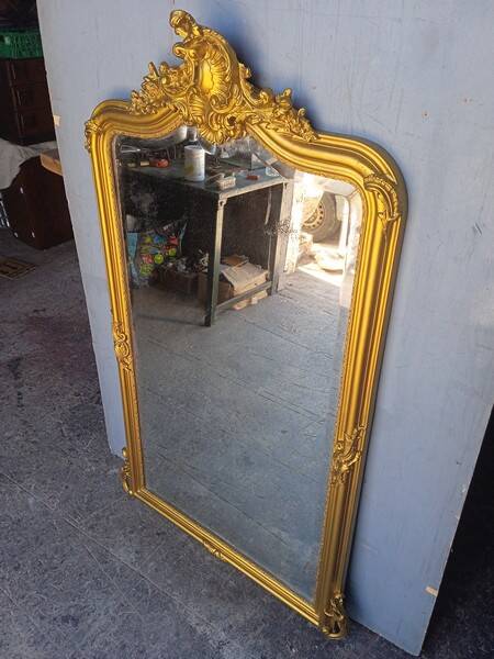 Miroir Louis XV bois doré ep XIX em - 144 cm