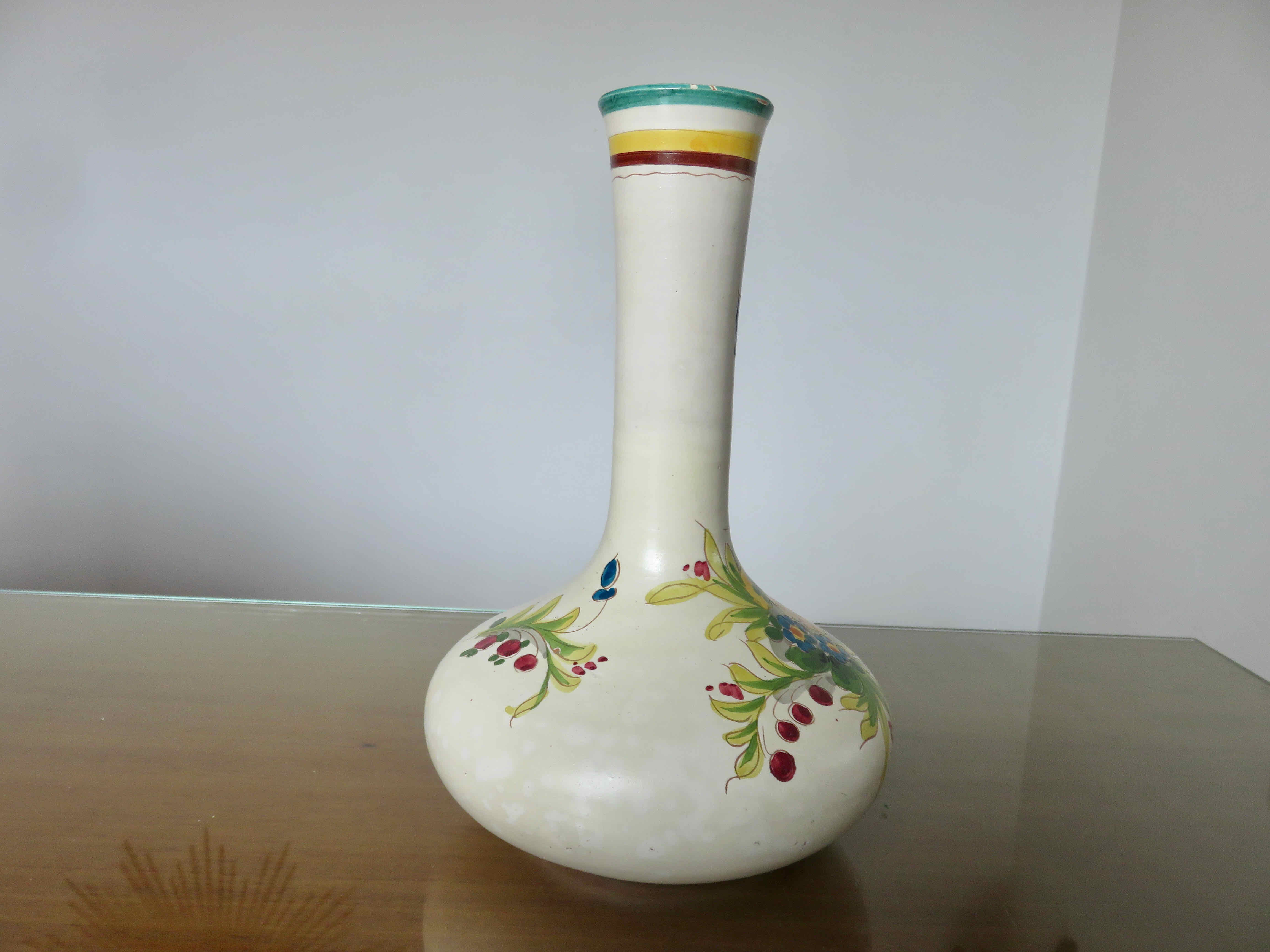 Italy vase in ceramic floral motif 60s