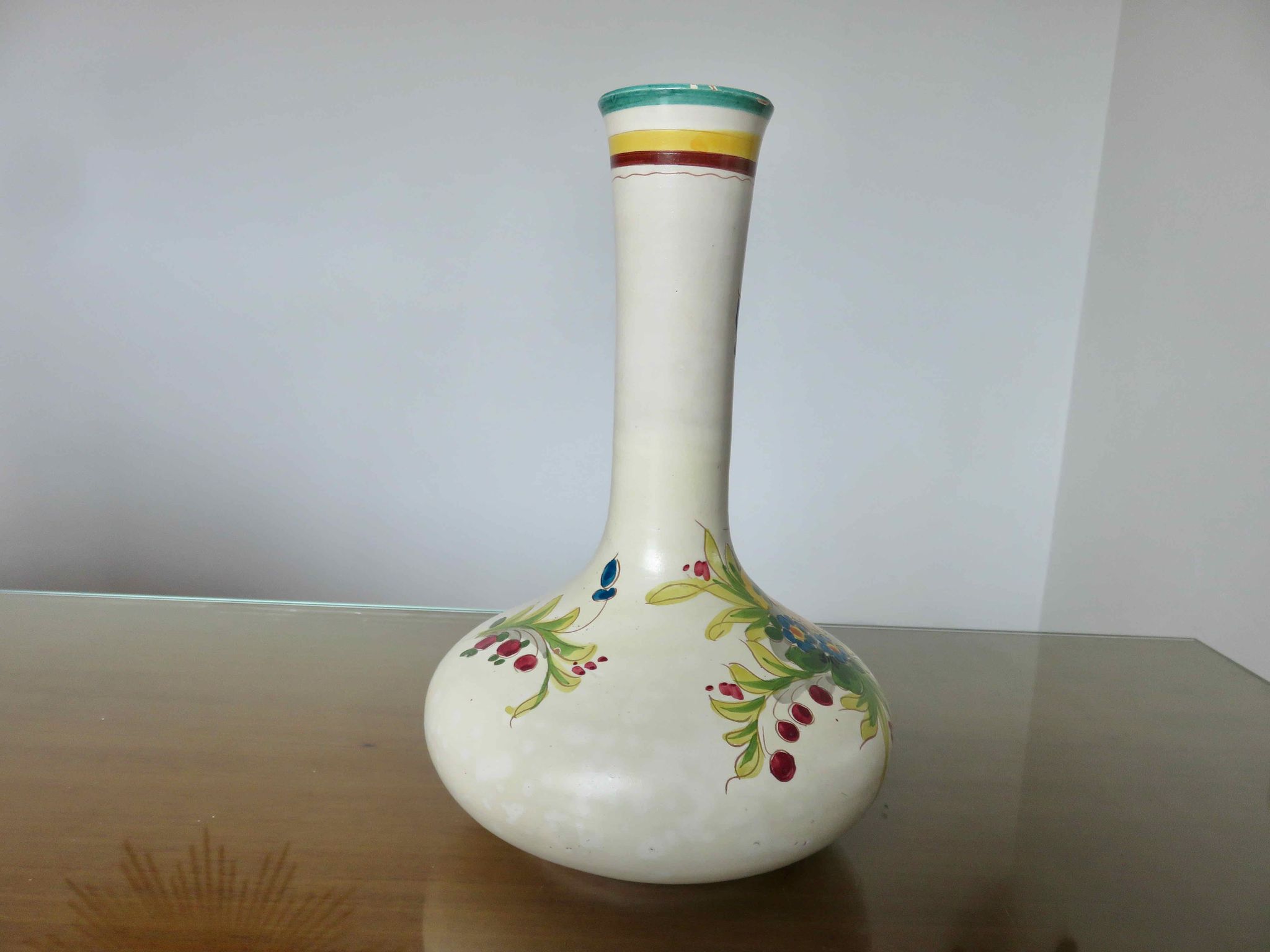 Italy vase in ceramic floral motif 60s