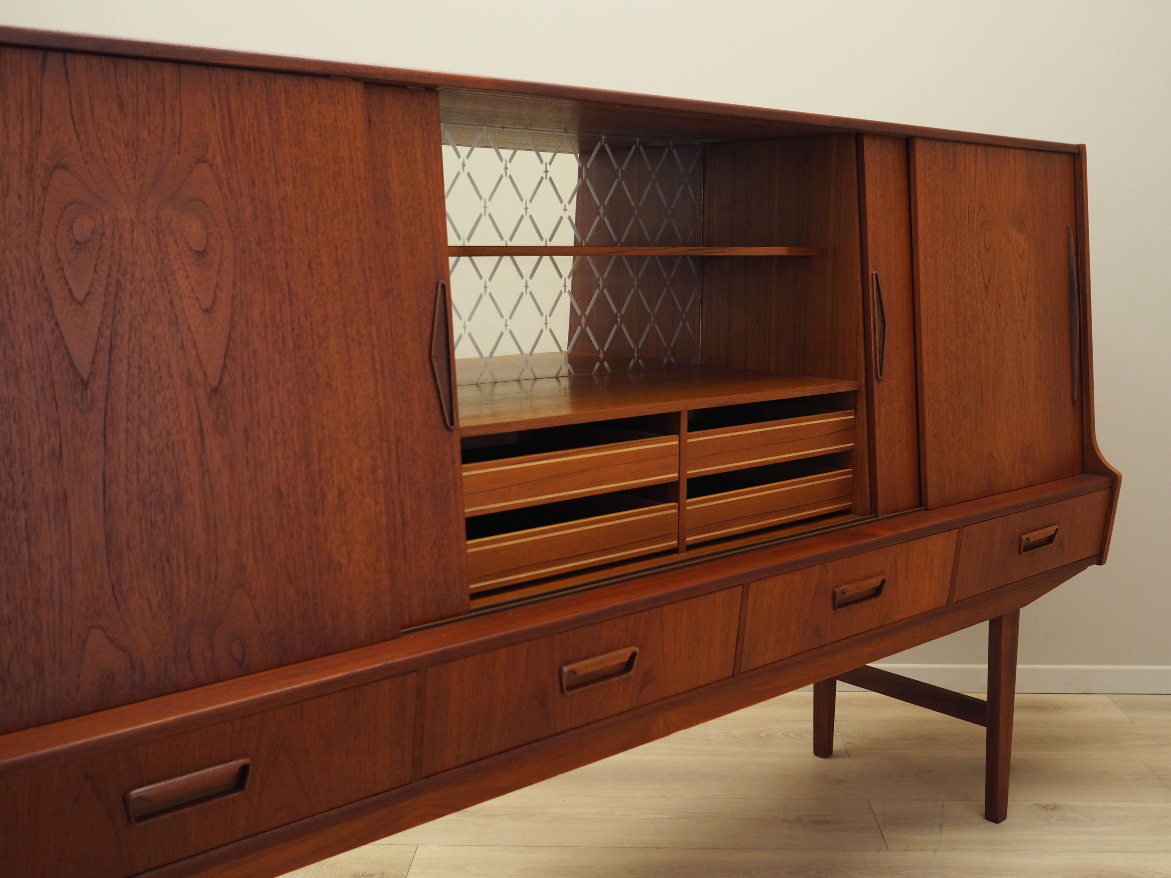 Teak highboard, Danish design, 1960s, production: Denmark