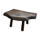Coffee table in solid wood with organic shape