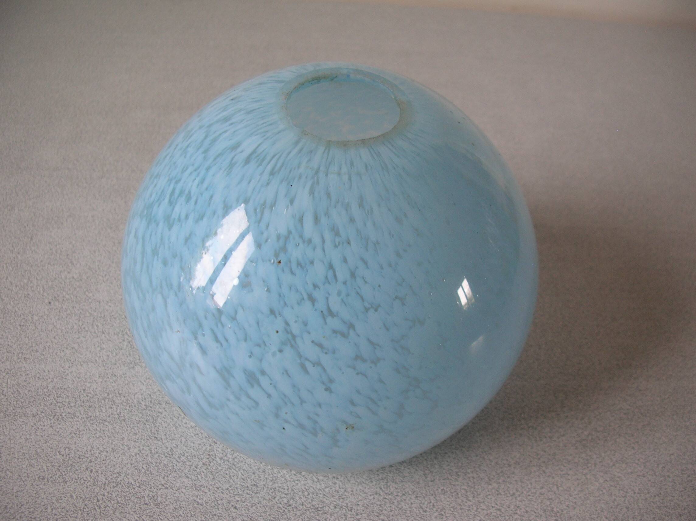 Old globe lampshade in speckled blue glass bedside lamp chandelier 10 cm 07