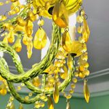 Large chandelier with glass and polypropylene pendants – 14 lights