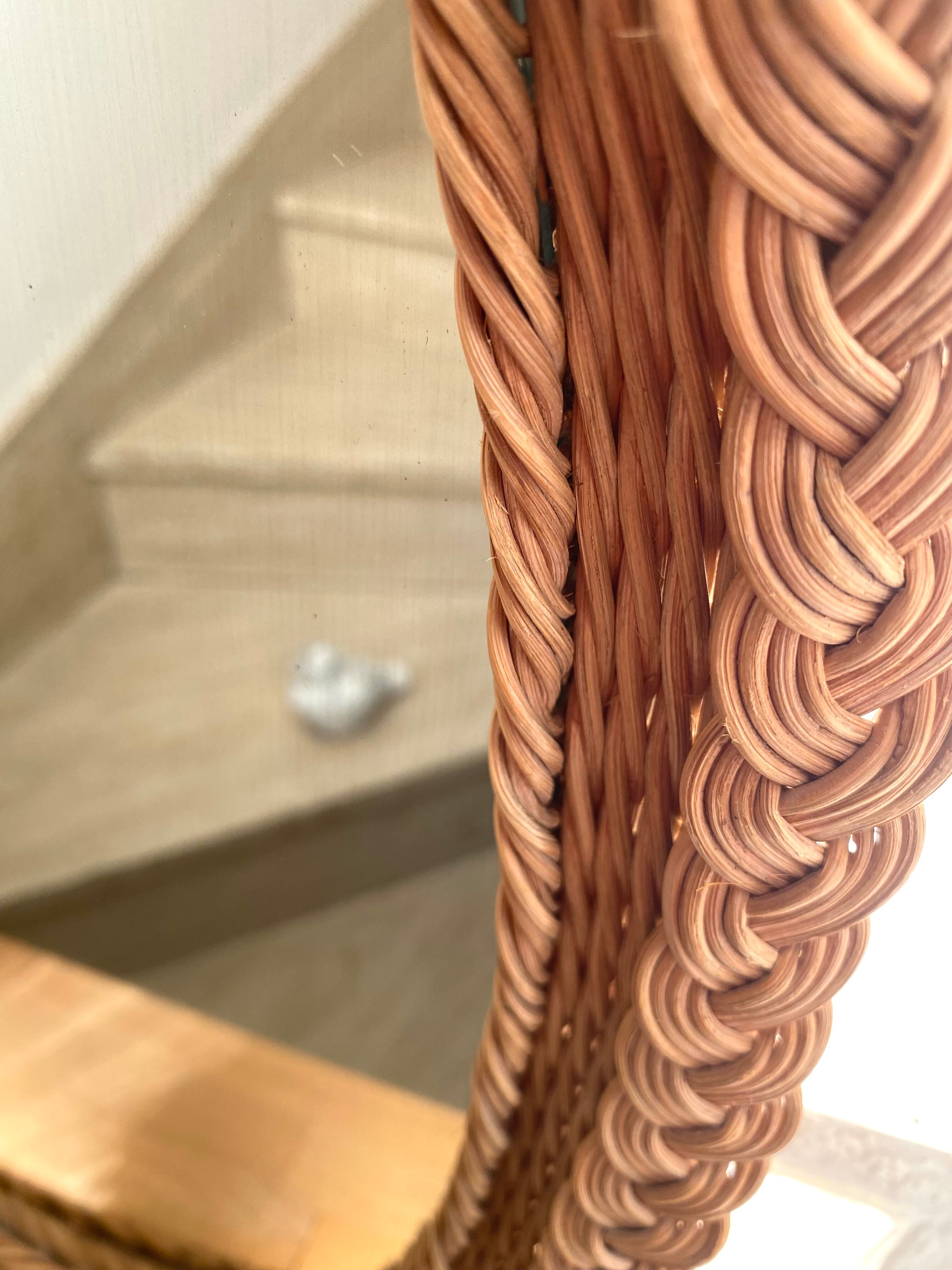 Rattan mirror 3 braids