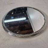 Silver-plated mirror tray centrepiece from the mid-20th century, 30 cm.