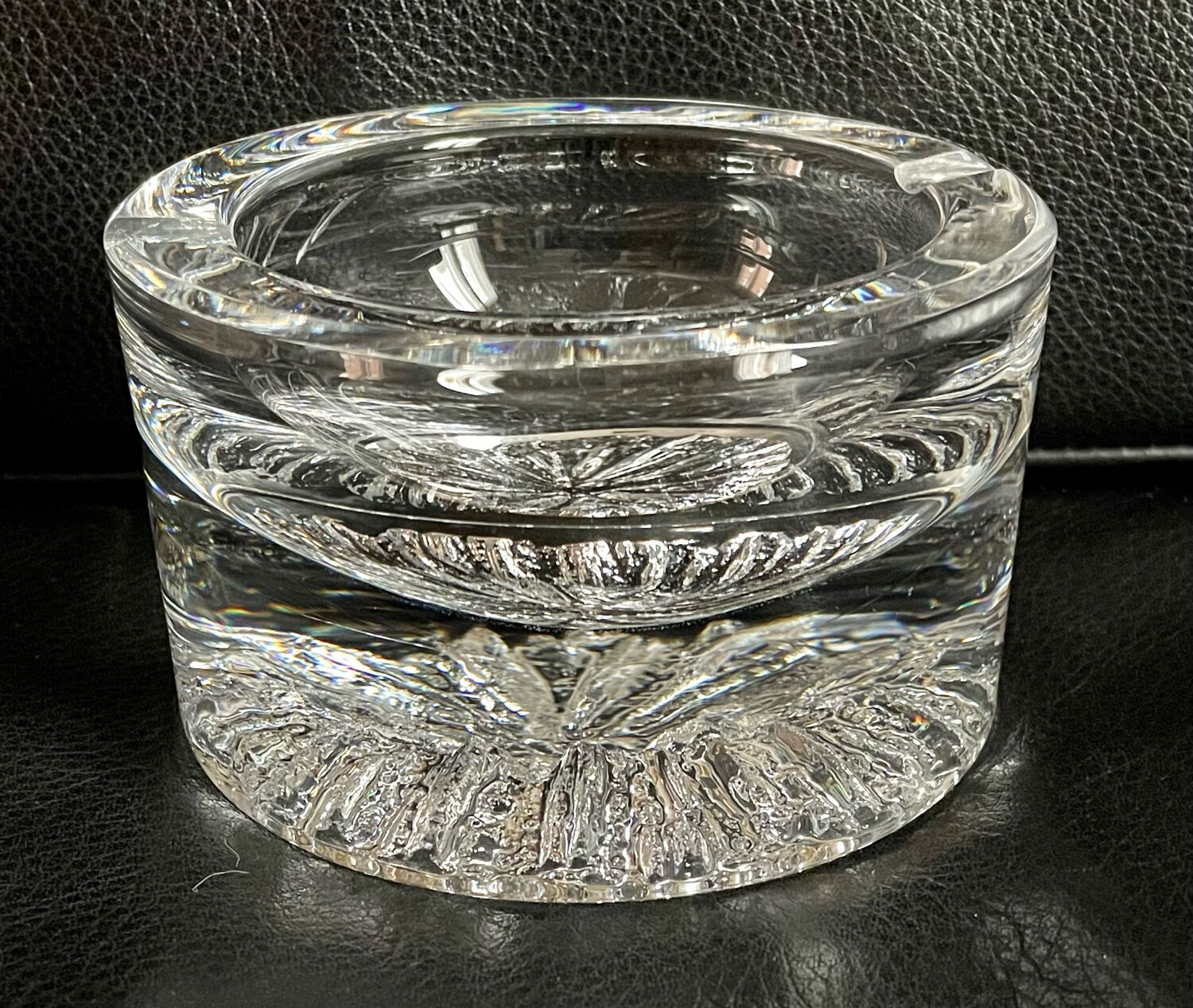 Daum crystal ashtray signed