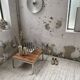 Table basse noyer et chrome moderniste