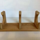 Scandinavian pine coat rack with three hooks