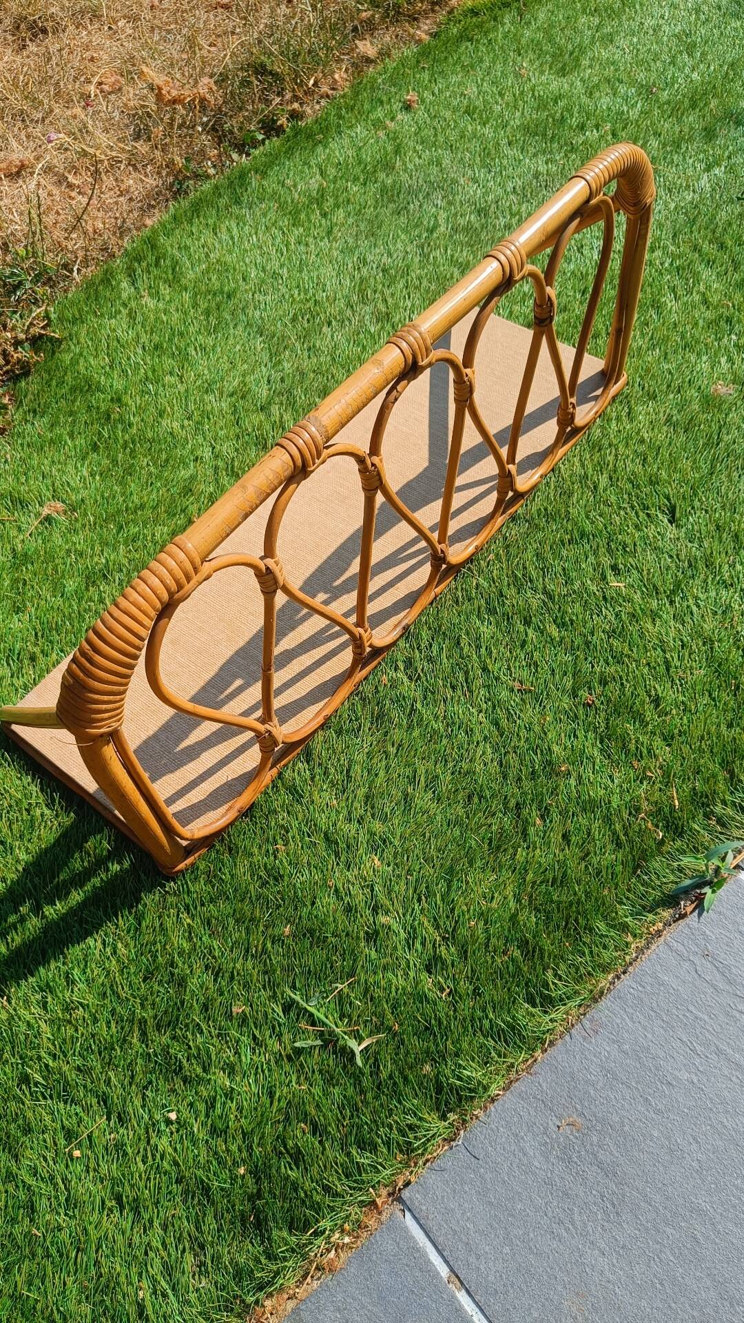 1960s rattan wall shelf