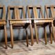 Série de 4 chaises époque Art Déco en chêne vers 1940