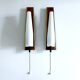 Pair of Large Scandinavian Teak Glass Wall Lights