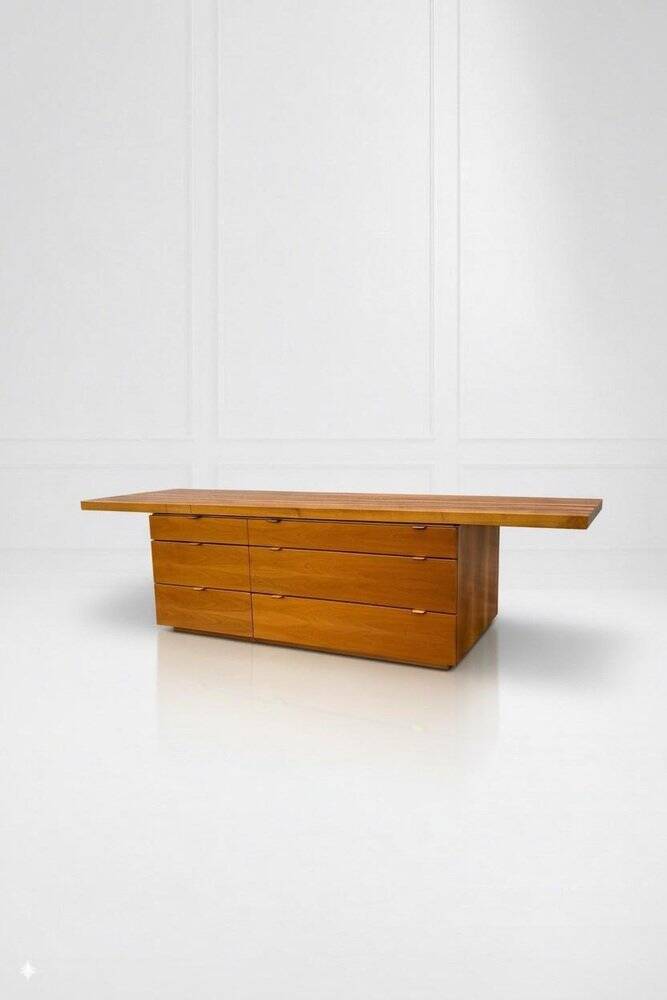 Large Italian Wooden Sideboard, 1970s