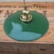 Hanging in green enamelled sheet metal