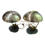 2 lampes Nénuphar Chrystiane Charles années 70