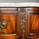 Console française Louis XVI en acajou à plumes, 19ème siècle