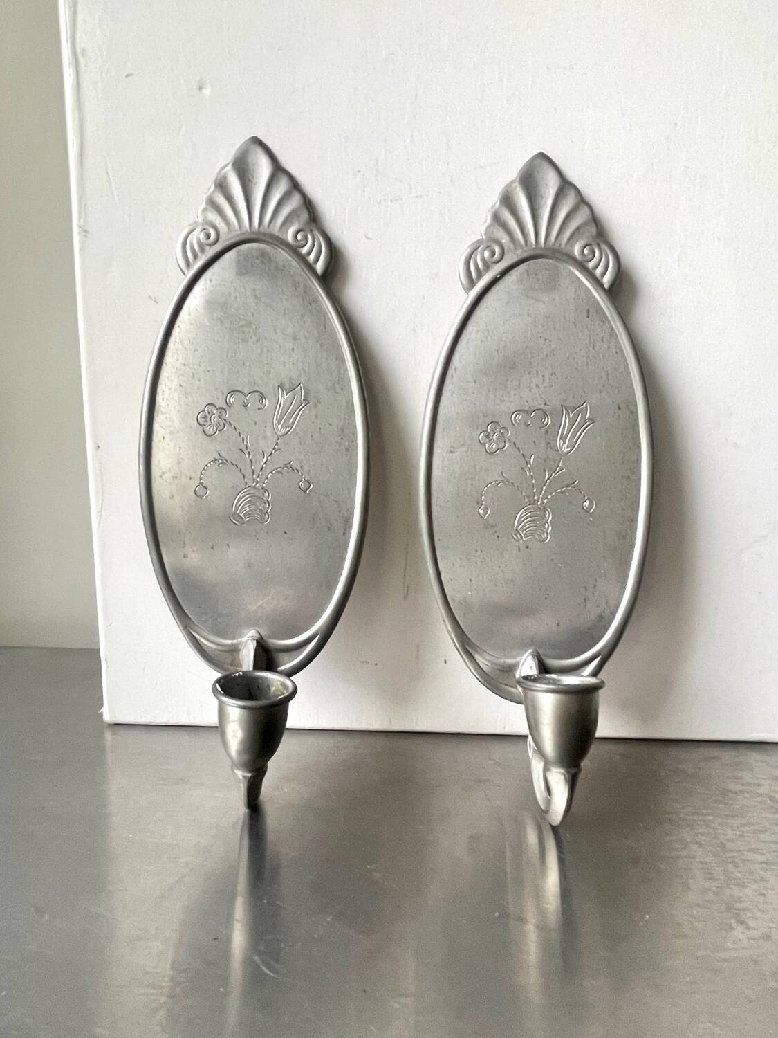 Art Deco Pair of Wall Candle holders Sconces by Svenskt Tenn Josef Fra