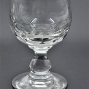 Old service of 6 wine glasses - crystal or cut glass - tableware