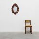 French Carved Walnut Oval Mirror with Pierced Acanthus Crest, circa 1900