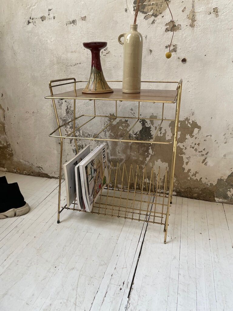 Vintage vinyl bedside side table