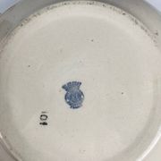 Half-porcelain soup tureen from Badonviller, blue flower pattern, early 20th century.