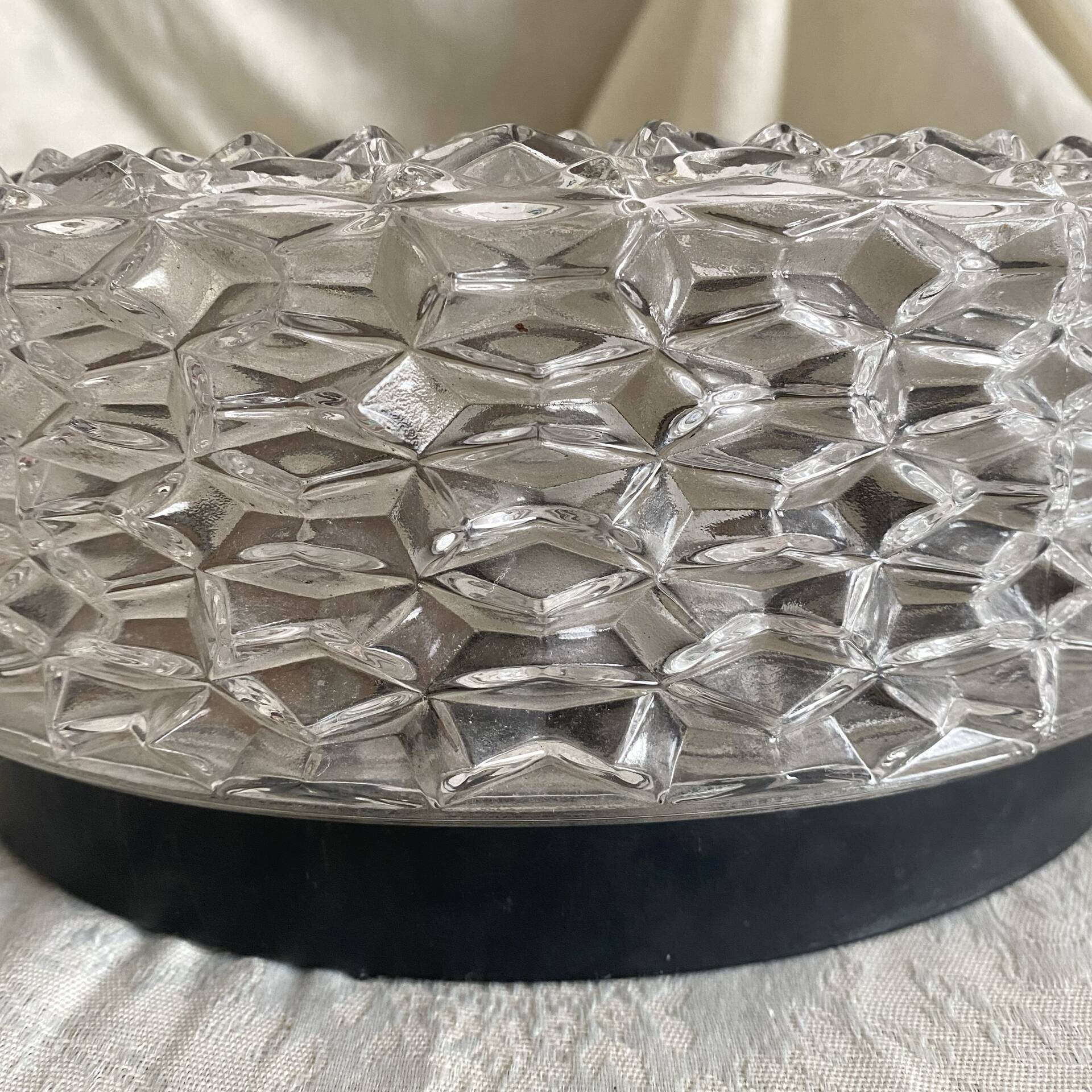 Plafonnier rond verre moulé 29 cm