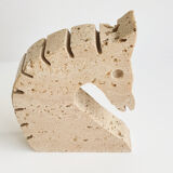 Serre-livre "Cheval" en travertin par Fratelli Manelli pour Marble Art Marta