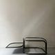 rotating coffee table drop in tubular chrome metal, glass and mirror, design 1970