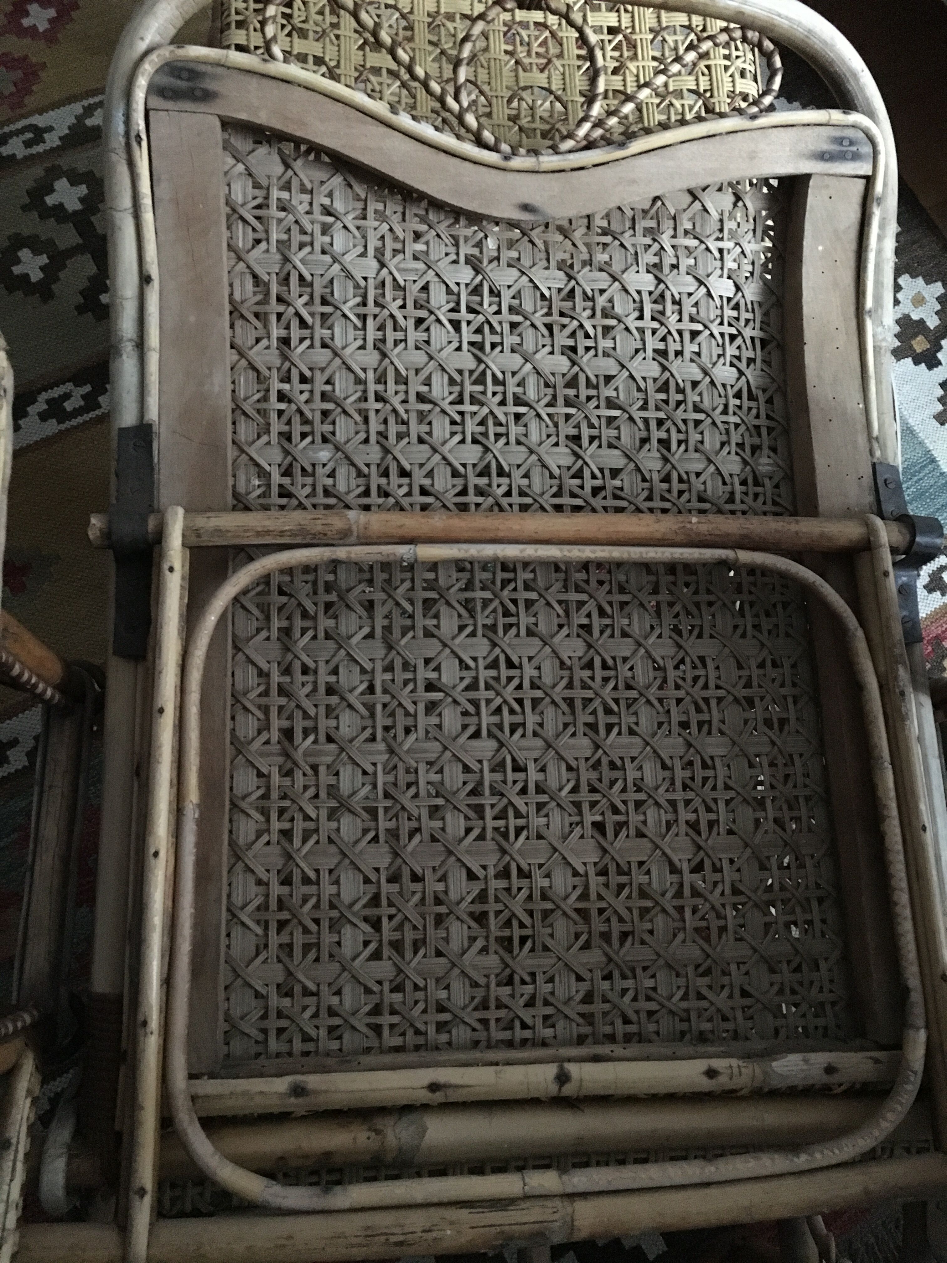 1920/1930 braided rattan Lounge Chair