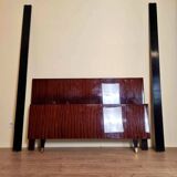 large vintage center bed from the 60s in mahogany