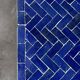 Square coffee table in Majorelle blue zellige, handmade – 60 × 60 cm