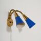 Adjustable brass and lacquered metal wall lamp, Scandinavia, 1960s