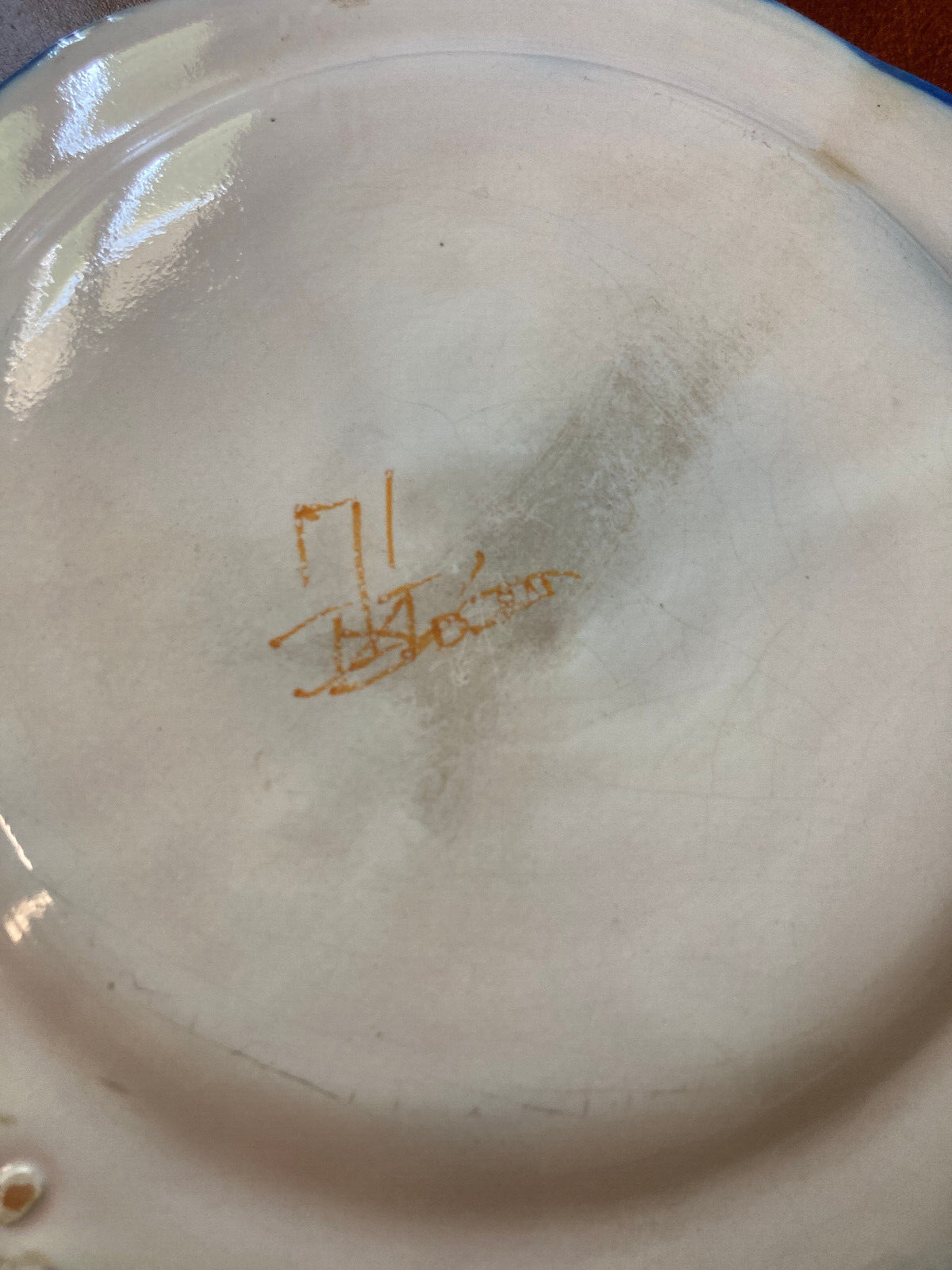 2 plates faience of Moustiers - blue decoration in the taste of the eighteenth