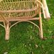 Vintage rattan basket bench