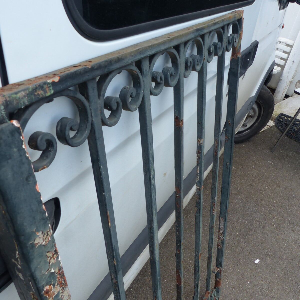Old gate gate 2 wrought iron beating Sun L 176 cm x H 137 cm