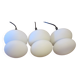Set of 3 opal glass organically shaped pendant lights, 1960s