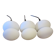 Set of 3 opal glass organically shaped pendant lights, 1960s