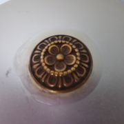 Lamp to lay, crystal lampshade cut with brass rosette, lamp foot in glass pase