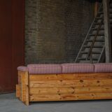 Modern Danish three-seater canapé in pomeranian pine and wool, by Christian IV, 1970s.