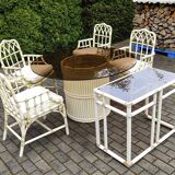 Table & Chairs & Console by McGuire, 1970s