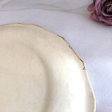 Decorative earthenware plate from Salins France, Buchy decor 25.5 cm