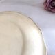 Decorative earthenware plate from Salins France, Buchy decor 25.5 cm